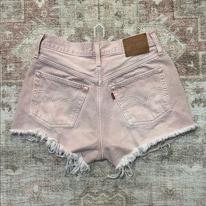 Woman’s Dusty Rose High Rise Button Fly Levi’s Shorts